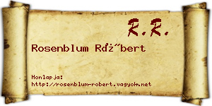 Rosenblum Róbert névjegykártya